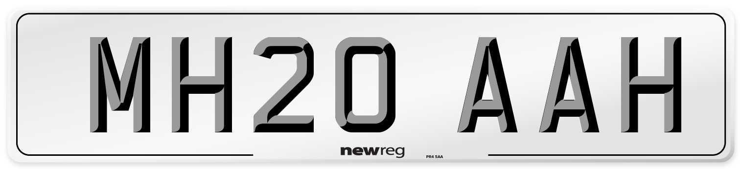 MH20 AAH Number Plate from New Reg